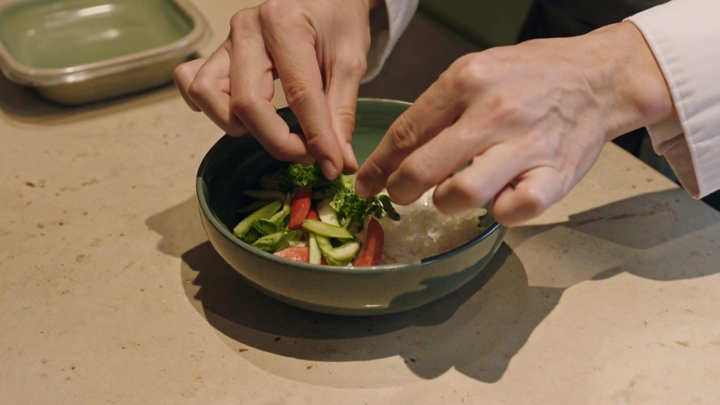Cinematic illustration of freshly prepared food